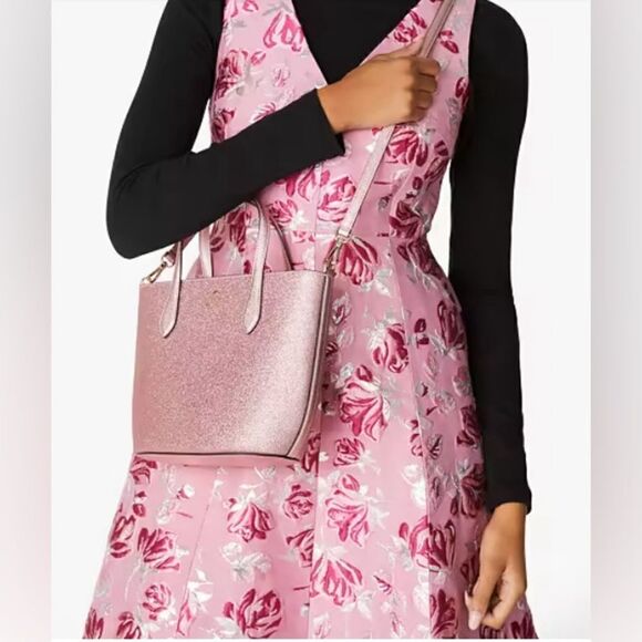 KATE SPADE ♠️ Pink Glimmer Satchel Crossbody Bag Purse Tote - Picture 11 of 14